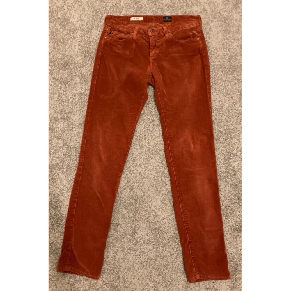 AG Adriano Goldschmied The Stevie Ankle Slim Straight Corduroy Pants 27R Rust